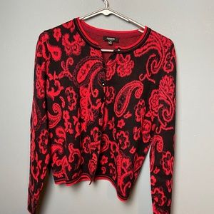 Red& Black Cardigan. Brand: Premise and Size: M